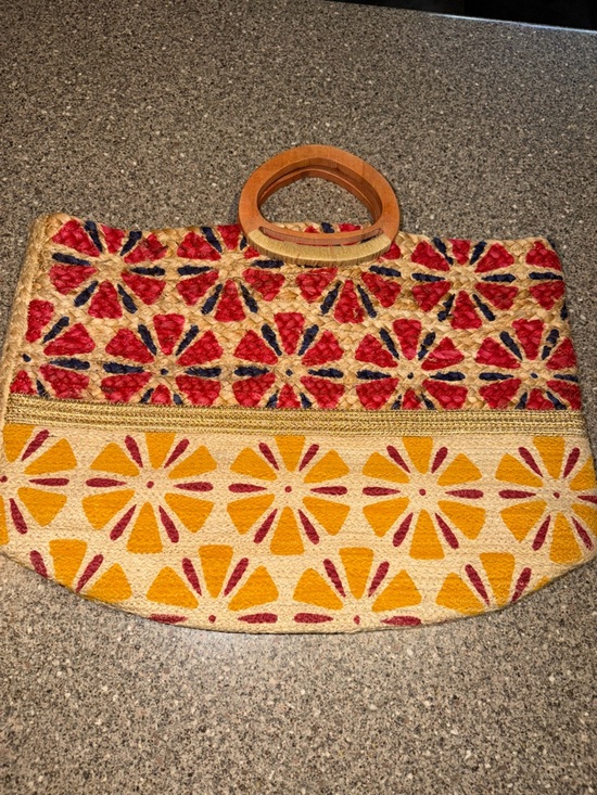 Antik Kraft Handbags - Antik Kraft Juhi Flower Jute Tote